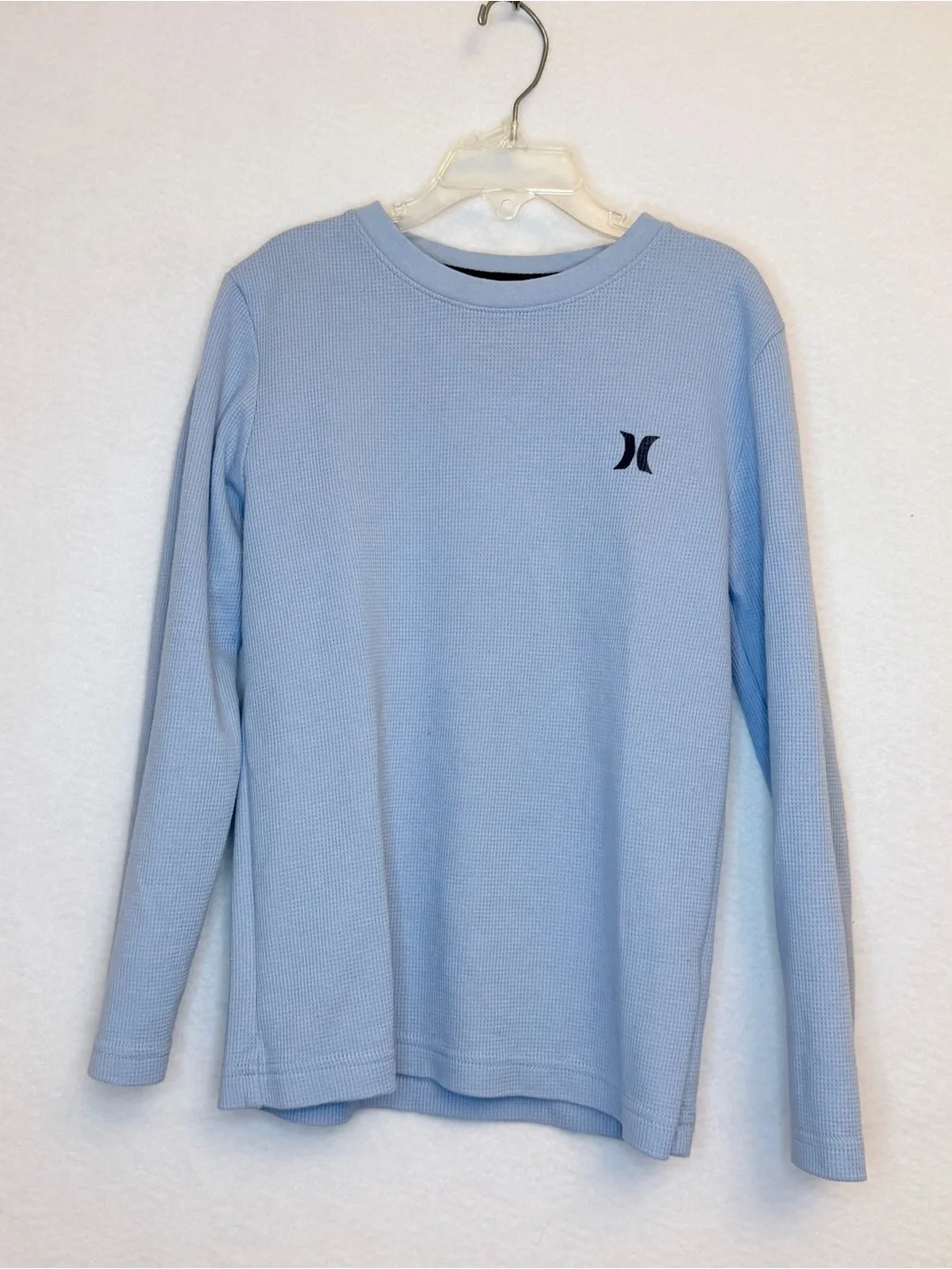 Hurley Boys Size 8 2 Pack Thermal Waffle Long Sleeve Henley Shirt Fall Blue